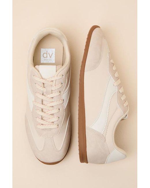 Dolce Vita Natural Sloane Off Lace-Up Sneakers