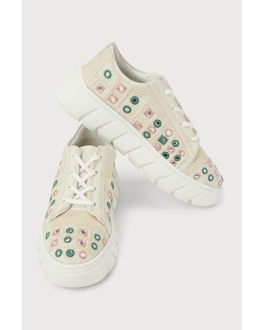 Free People White Catch Me If You Mirror Combo Crochet Sneakers