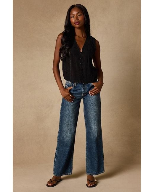 Lulus Blue Brandi Button-Front Tank Top