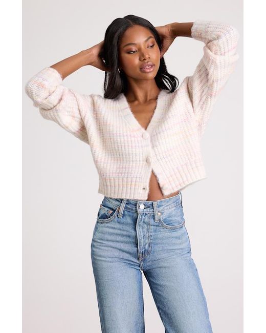 Lulus White Amberlynn Space Dye Cropped Cardigan