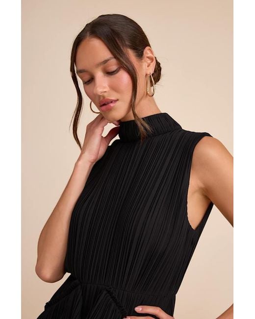 black mini structured dress Black Structured Strapless Bandeau Mini Dress main image 1