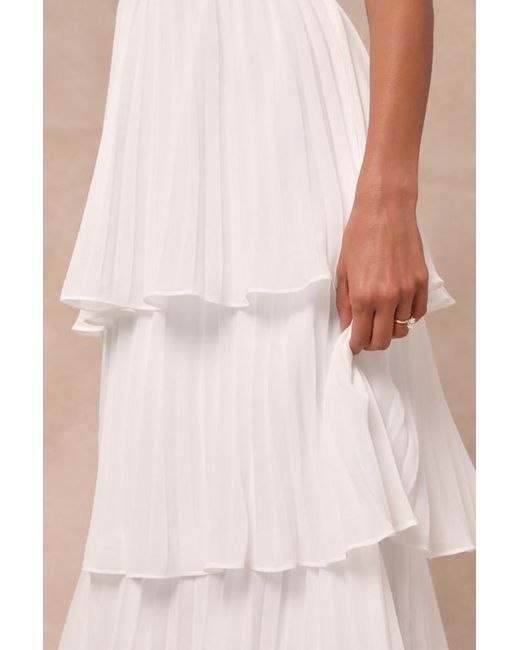 Lulus Natural Seriously Sensational Strapless Tiered Maxi Dress