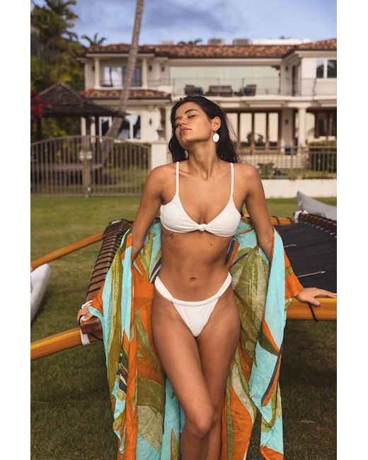 Lulus Gray Kapua Aqua Leaf Print Cover-Up Shawl