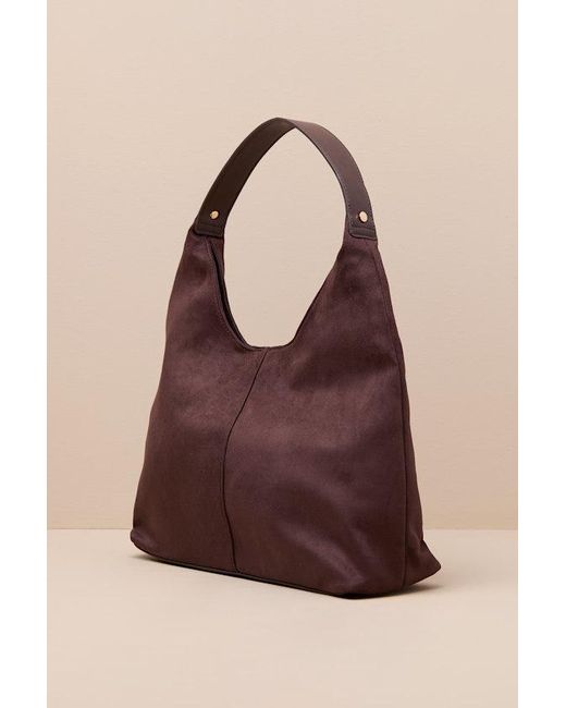 Billini Brown Tammy Chocolate Suede Shoulder Bag