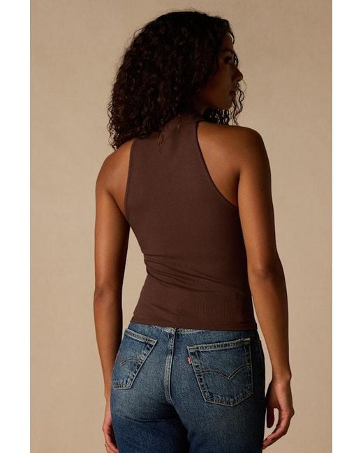 Lulus Blue Essential Energy Ribbed Sleeveless Cutout Cross-Front Top