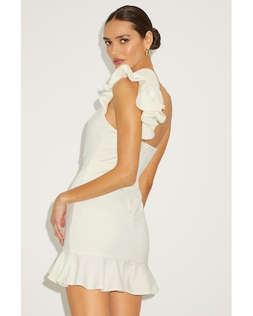 lulus one shoulder ruffle dress Lulus | Weekend Wonder Black One-Shoulder Ruffled Mini Dress | Size X-Small