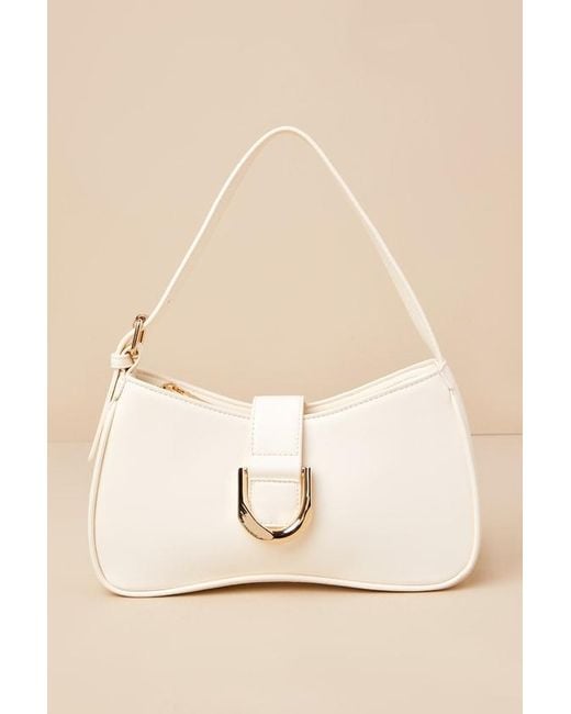Lulus Natural Oh-So Chic Bone Buckle Shoulder Bag