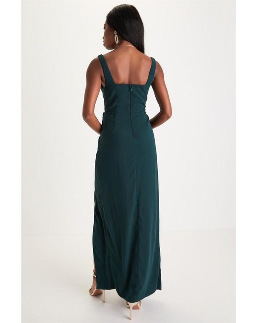 Lulus Blue Glamorous Disposition Ruched Maxi Dress