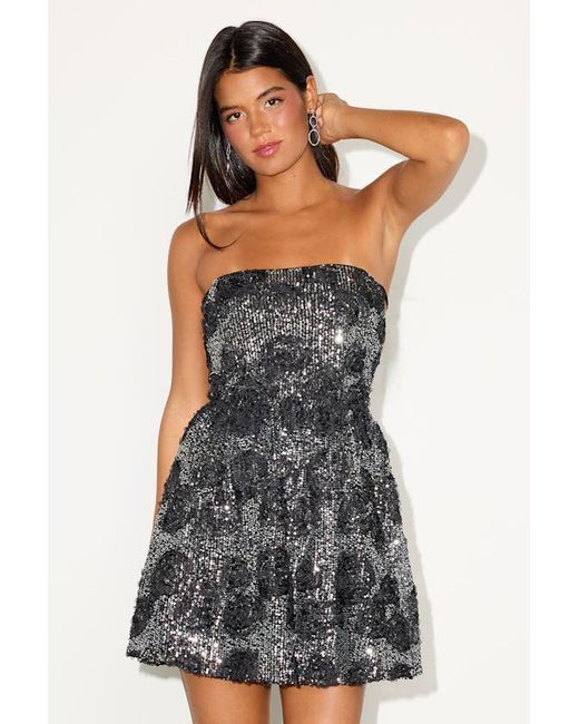 Lulus Multicolor Winona And Sequin Strapless Mini Dress