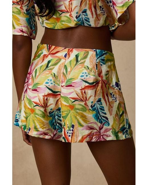 Lulus White Talise Multi Tropical Print High-Rise Shorts