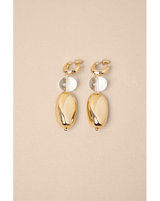 Lulus Natural Kylan Drop Statement Earrings