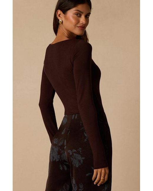 Lulus Black Easily Loved Long Sleeve Bodysuit