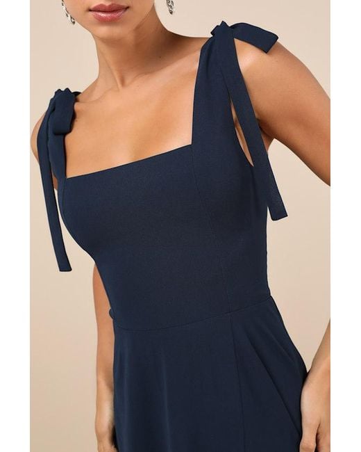 Lulus Blue Love Me Forever Square Neck Maxi Dress
