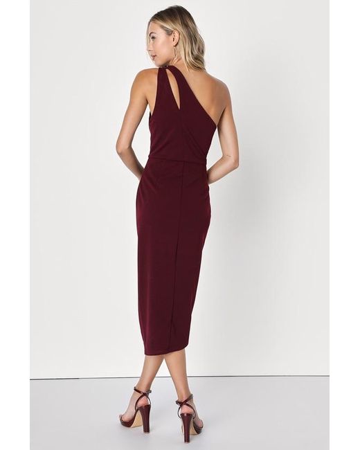 Lulus Red So Flirty One-Shoulder Cutout Asymmetrical Dress