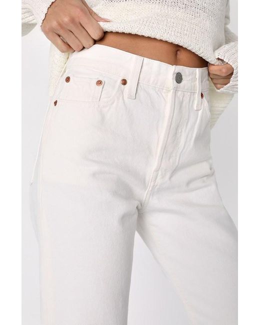 Levi's White Wedgie Straight High-Rise Cropped Jeans