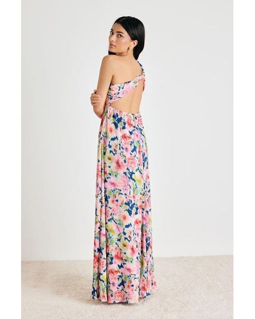 Lulus White Georgianna Multi Floral Plisse Maxi Dress