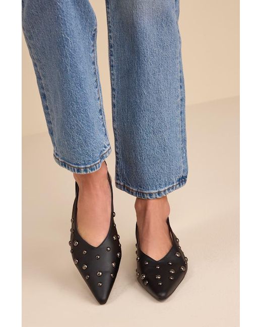 Lulus Natural Josefina Studded Pointed-Toe Slingback Pumps