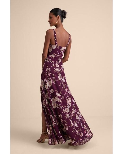 Lulus Pink Remarkable Arrival Floral Sleeveless Maxi Dress