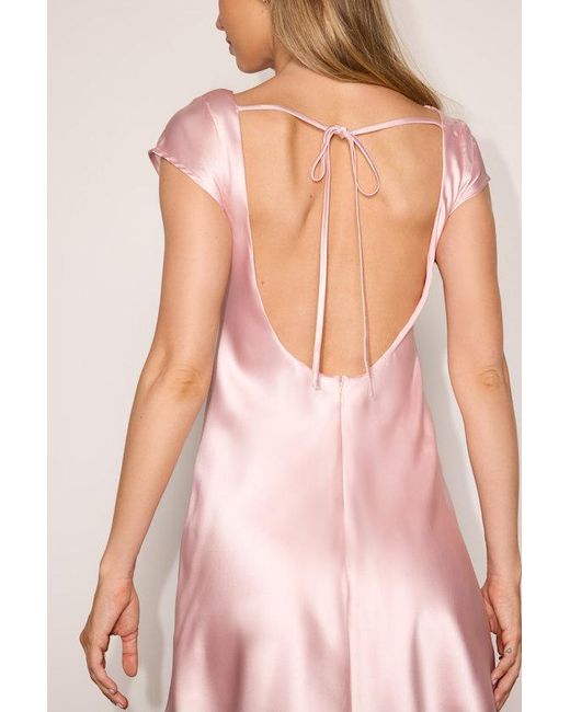 Lulus Pink Bethia Blush Satin Backless Mini Dress