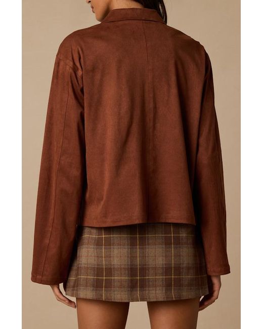 Lulus Brown Hilary Suede Collared Jacket