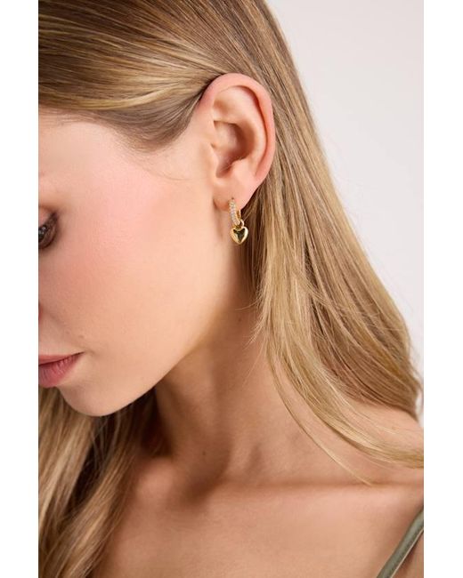 Luv Aj Natural Pippa Huggie Hoop Heart Earrings