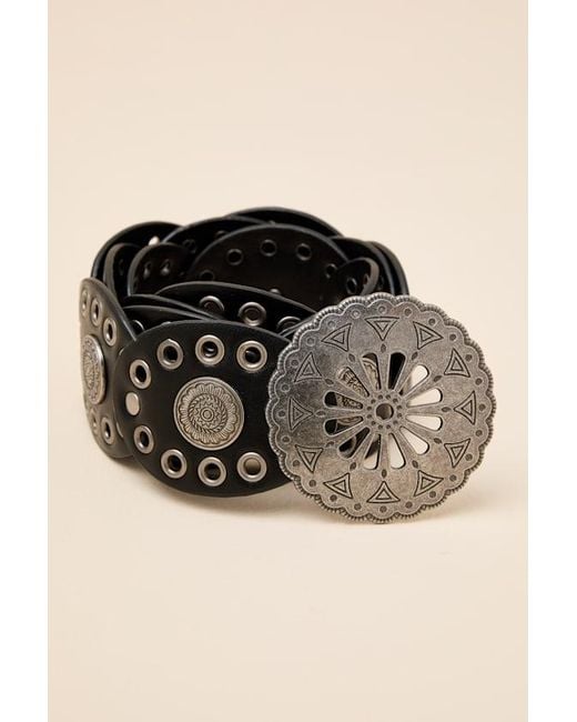 Lulus Black Emmylou Chunky Concho Belt