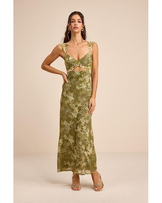 Lulus Women's Natural Endlessly Cute Floral Mesh Cutout Lace Bustier Maxi Dress Lulus Women's Natural Endlessly Cute Floral Mesh Cutout Lace Bustier Maxi Dress