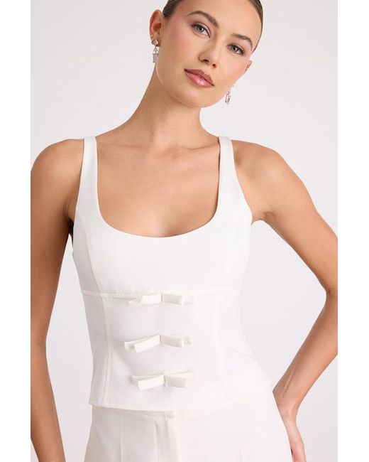 Lulus White Fenella Bow Tank Top