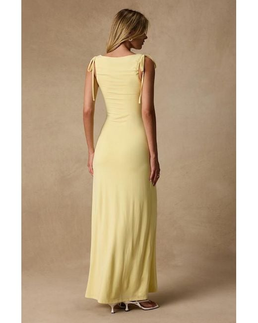 Lulus Natural Anula Pale Jersey Knit Maxi Dress