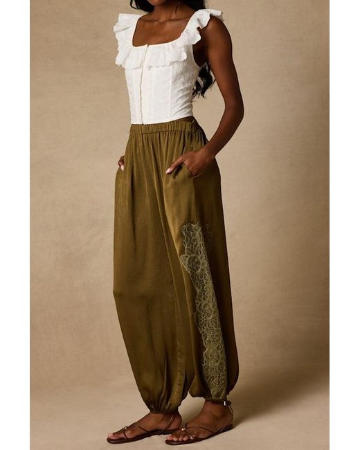 Lulus Natural Evette Lace High-Rise Jogger Pants
