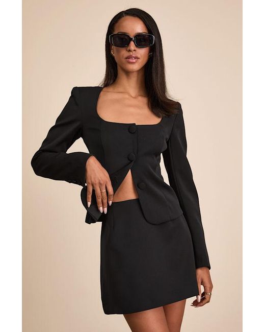 Lulus Black Eliana High-Rise Mini Skirt