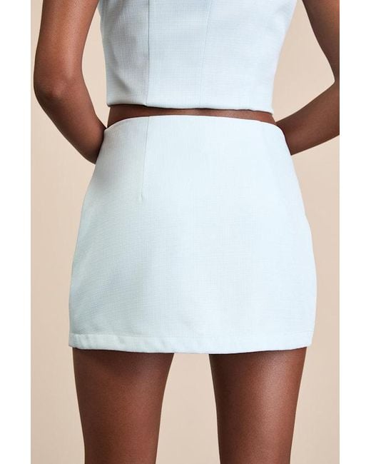 Lulus Blue Teslee Textured Mid-Rise Skort