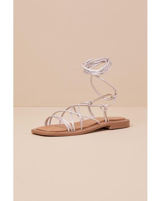 Seychelles Natural Ii Metallic Leather Ankle Wrap Sandals