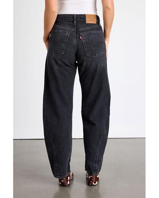 Levi's Black Baggy Dad Washed Barrel Jeans