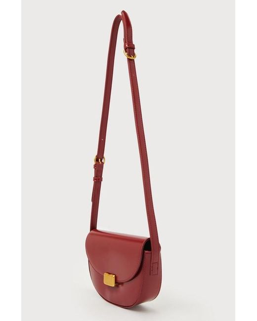 Lulus Red Perfect Sunday Half Circle Crossbody Bag