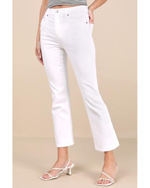 Daze Denim Natural Shy Girl High-Waisted Cropped Flare Jeans
