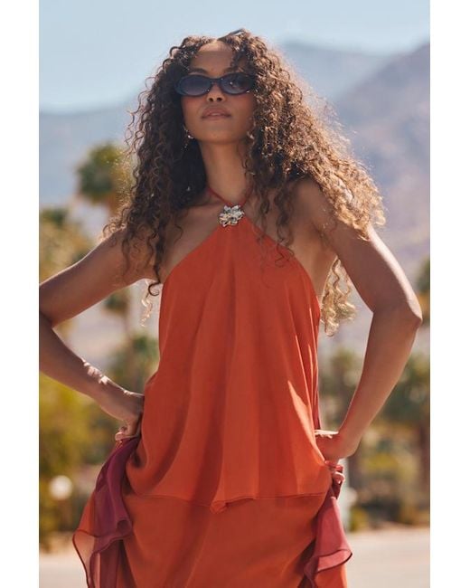 Lulus Midsummer And Ombre Tiered Mini Dress
