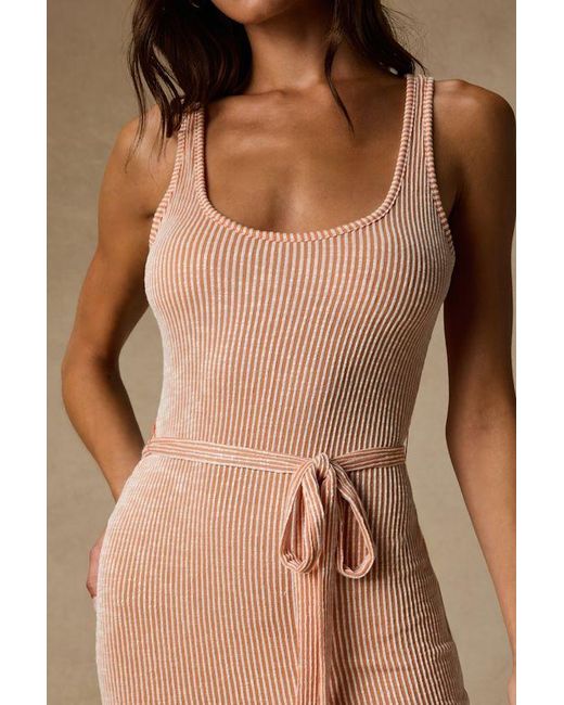 Lulus Natural Perfect Favorite And Striped Ribbed Mini Dress
