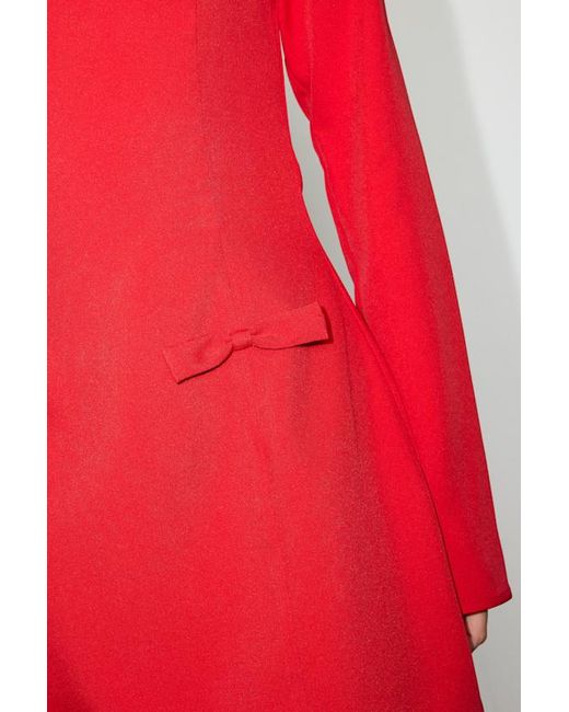 Lulus Red Pemberton Boat Neck Long Sleeve Mini Dress