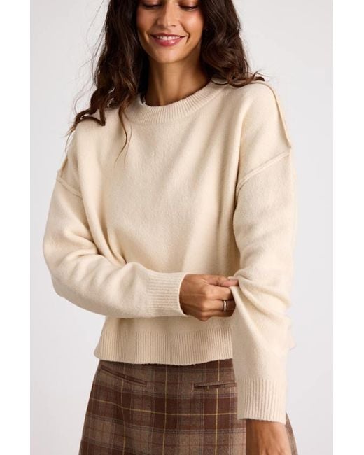 Lulus Natural Lena Cream Crew Neck Pullover Sweater
