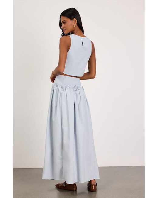 Lulus White Cindy Linen Two-Piece Maxi Dress