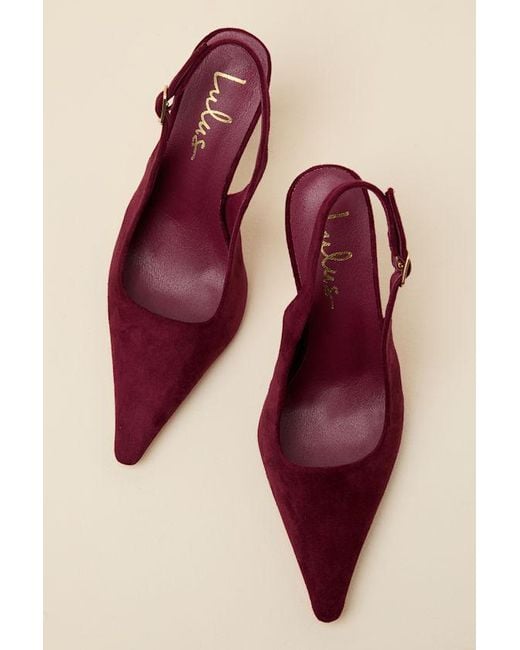 Lulus Pink Cadey Suede Pointed-Toe Slingback Pumps
