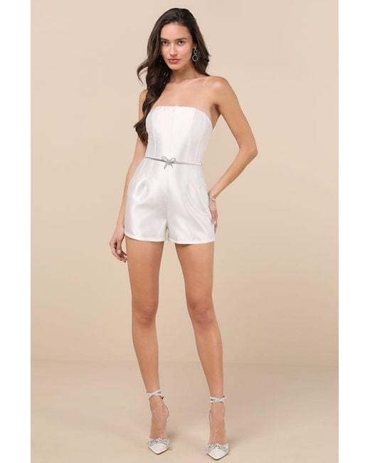 Lulus Natural Dayvon Strapless Romper