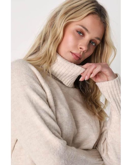 Lulus Brown Found The Warmth Turtleneck Pullover Sweater