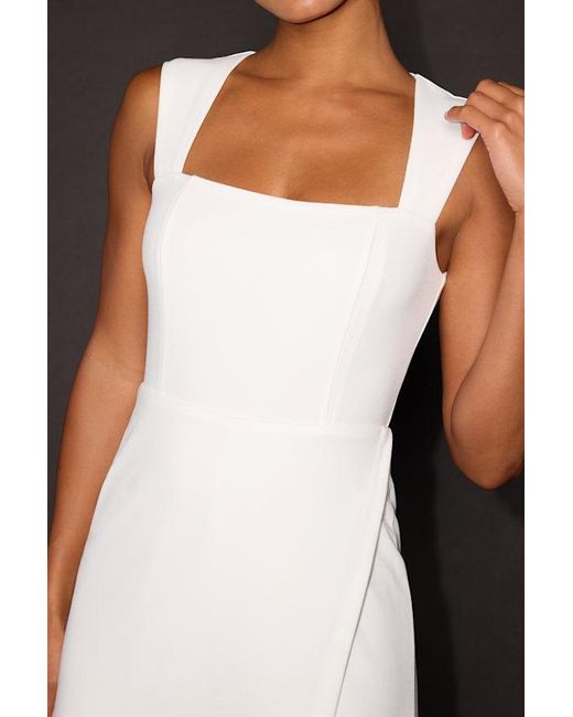 Lulus White Enticing Endeavors Square Neck Sleeveless Skort Romper