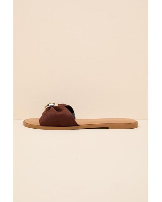 Lulus Black Nara Suede Slide Sandals
