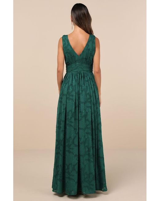 Lulus Green Sweet Sophistication Burnout Floral Maxi Dress