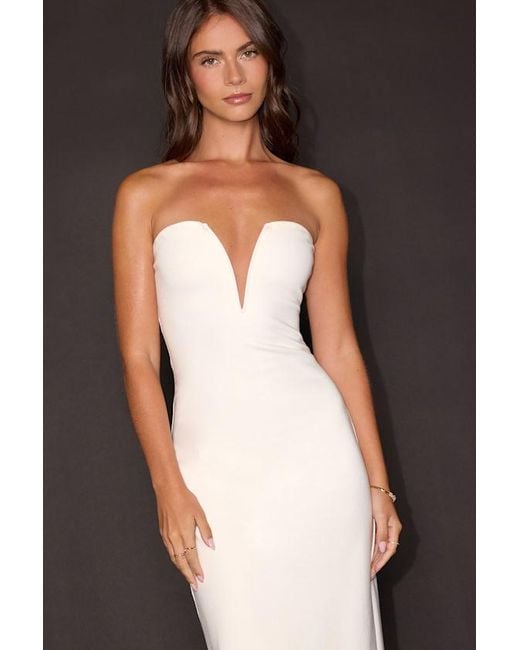 Lulus Black Iniko Strapless Bodycon Midi Dress