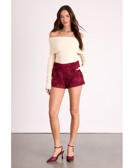 Lulus Mulvaney Tweed Textured Micro Shorts