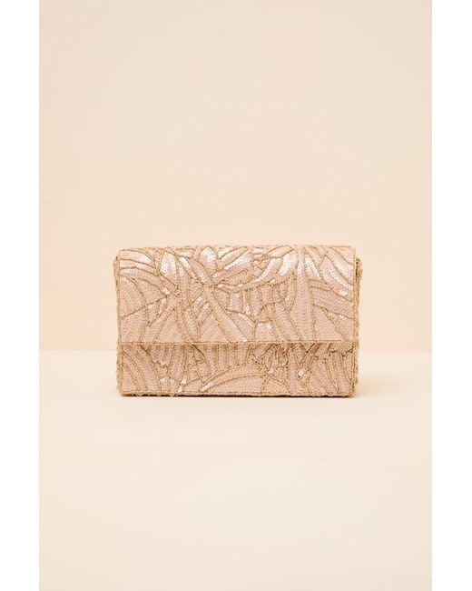Lulus Natural Adorable Update Beaded Sequin Crossbody Bag